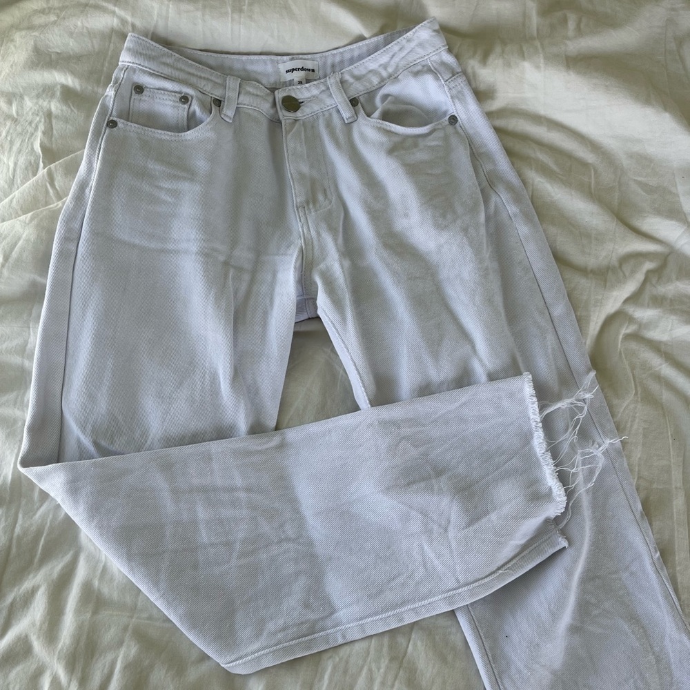 Superdown White Denim Straight Jean - like new